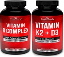 Divine Bounty Super B Complexe Vitamines & Vitamine K2 avec le bouquet D3