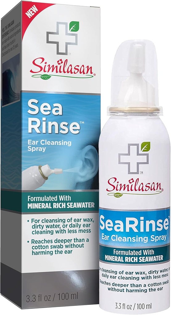 Similasan SeaRinse Ear Cleansing Spray pour le nettoyage et la cire d'oreille, 3.3 Fl Oz