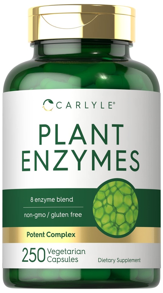 Enzymes des plantes de Carlyle avec protéase, papaine, lactase et bromelain, 250 gélules