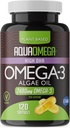 Ultimate Strength Plant based Omega 3 Supplement, Vegan Omega 3 Supplement, Organic Omega3 Fatty Acides EPA & DHA Suppléments de l'huile d'algue pressée à froid, Omega3 Algae based Supplements, 120 Softgels