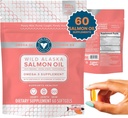 Trident Seafoods Pure Catch Wild Alaskan Fish Oil for Women + Vitamine D3 - Omega-3 Salmon Fish Oil Supplément - EPA et DHA - 60 Citrus quotidien Gel doux - Soutien articulaire, peau et santé cardiaque