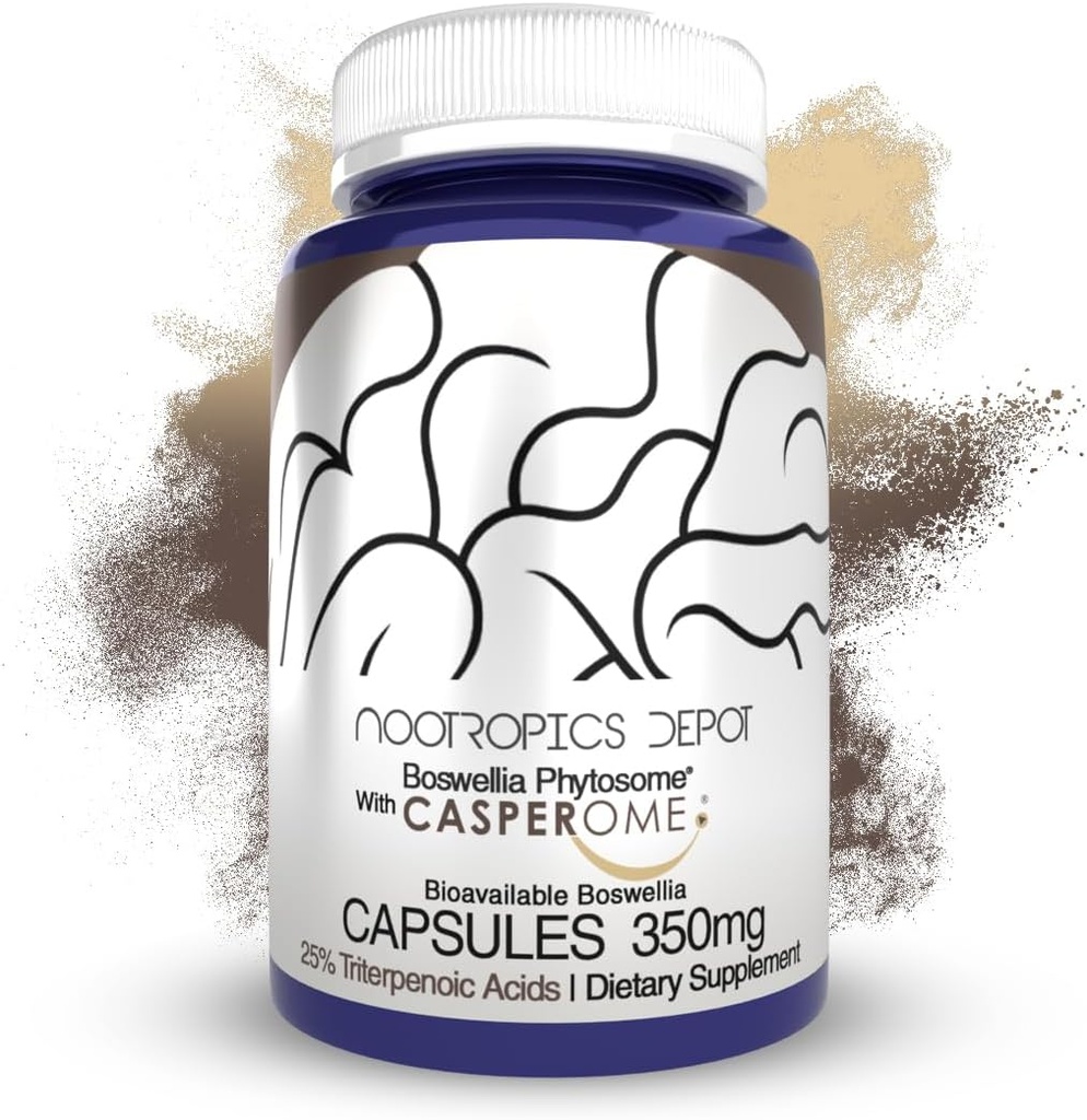 Nootropics Depot Boswellia Phytosome Capsules de 350mg de casperome de 25% Acides triterpénoïques de Boswellia serrata de l'encens de FrankInense de la santé articulaire de 30 Nombre