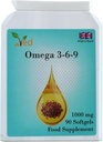 Ved Omega 3-6-9 Supplément alimentaire softgel, de l'huile de lin de presse froide, 1000 mg 90 Gel doux - 90 Jours.