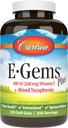 Carlson - E-Gems Plus, Vitamine naturelle E 400 UI, soutient un cœur en santé, 250 gels mous
