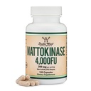 Supplément Nattokinase 4 000 FU Servants, 120 Capsules (dérivées de Natto japonais) Enzymes systémiques pour le soutien cardiovasculaire et circulatoire par Double Wood