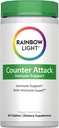 Rainbow Light Counter Attack Immune Support, complément alimentaire fournit un soutien immunitaire, avec vitamine C, zinc et 3 mélanges de plantes ciblées, végétalien et sans gluten, 90 comte