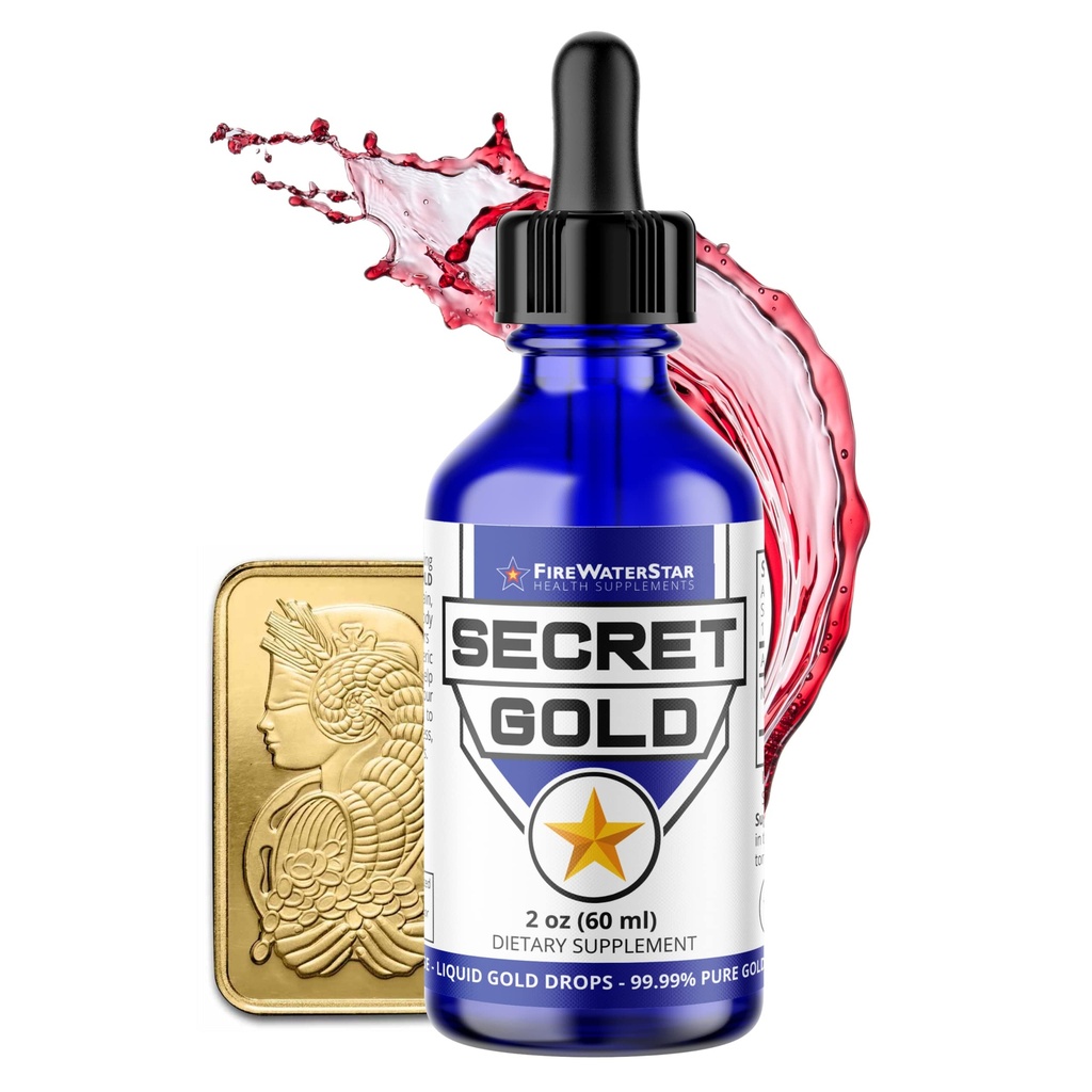 FWS Colloïdal Gold Liquid Drops, Ascension Méditation Spirituelle Aide Cerveau Boost, Améliorer la sensibilisation Clarity Dreams Intuition, Fait à partir de 99.99% Or suisse pur, 100 ppm, Rouge rubis, Real 24K