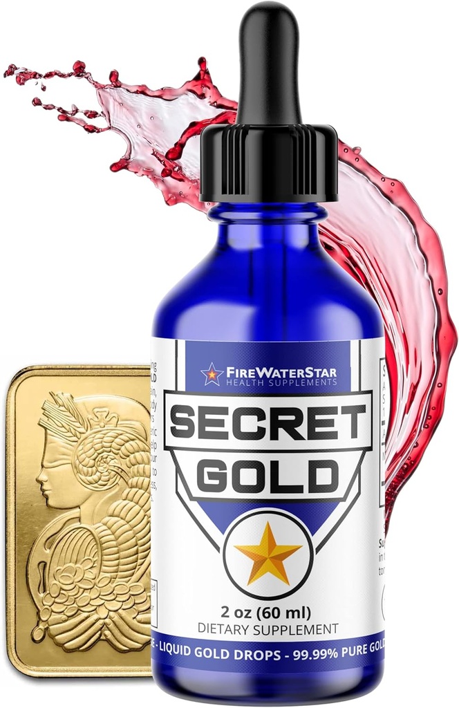 FWS Colloidal Gold Liquid Drops, Ascension Meditation Spiritual Aid Brain Boost, Enhance Awareness Clarity Dreams Intuition, Made from 99.99% Pure Swiss Gold, 100 ppm, Ruby Red, Real 24K