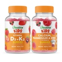Vitamine vivante D3 + Vitamine K2 Enfants + Calcium Magnésium & Zinc Enfants, Gummies Bundle - Grande dégustation, supplément de vitamine, sans gluten, sans OGM, Gummy à croquer
