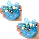 Organisateur de pilules, 2 Pack Pill Box, Cas de petites pilules, Organisateur médical 1 fois par jour, Organisateurs de médicaments hebdomadaires, Conteneur de pilules quotidiennes, Titulaire de médicaments, Boîte de voyage 7 Jour(bleu)