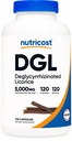 Nutricost DGL Capsules d'extrait de réglisse déglycyrhizées (500mg Extrait, équivalent à 5 000mg de réglisse, 120 portions) - Non OGM, végétalien