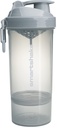 Smartshake Plastic Protein Shaker Bottle 800 ml | 27 oz - Leakproof Screw-on Lid - BPA Free – Unisex (Mist Gray, O2GO)