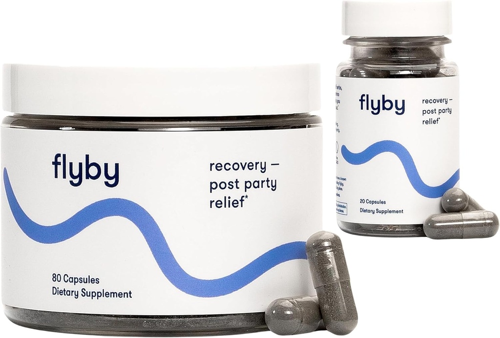 Pilules de récupération Flyby - Tous les accrochages, sans l'over!TM - Post Party Boire essentielle avec le soutien du foie 80 & 20 comte