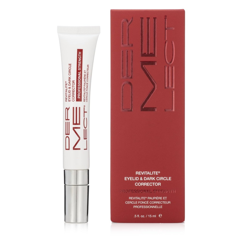 Dermelect Revitalite Eyelid & Dark Circle Correcteur- La force professionnelle, la crème anti-âge avec des peptides, l'éclaircissement et le resserrement des ingrédients- Cercles foncés, Puffiness, Droopy Eyelids & Rides