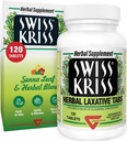Swiss Kriss comprimés laxatifs à base de plantes, laxatifs doux et naturels pour le soulagement de la constipation pour les adultes et les enfants de plus de 6 ans, travaille en 6-12 heures, Senna Laxative, 120 comprimés Total
