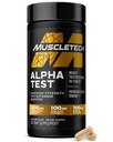 Booster de testostérone MuscleTech pour les hommes, AlphaTest - Supplément pour hommes T-Boost avec Tribulus Terrestris & Boron - Suppléments d'entraînement de gymnastique pour la croissance musculaire, l'endurance et l'énergie - 120 pilules