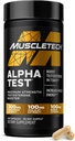 Booster de testostérone MuscleTech pour les hommes, AlphaTest - Supplément pour hommes T-Boost avec Tribulus Terrestris & Boron - Suppléments d'entraînement de gymnastique pour la croissance musculaire, l'endurance et l'énergie - 120 pilules