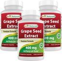 Meilleur extrait naturel de graines de raisin 400 mg 60 Vcaps (60 Nombre (paquet de 3))