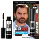 Barbe noire pour hommes couleur de barbe instantanée – Toute la journée barbe, moustache, sourcils, et sideburns Couleur – temporaire, hypoallergénique de barbe alternative – Jusqu'à 45 applications – Brun foncé, 1 pack