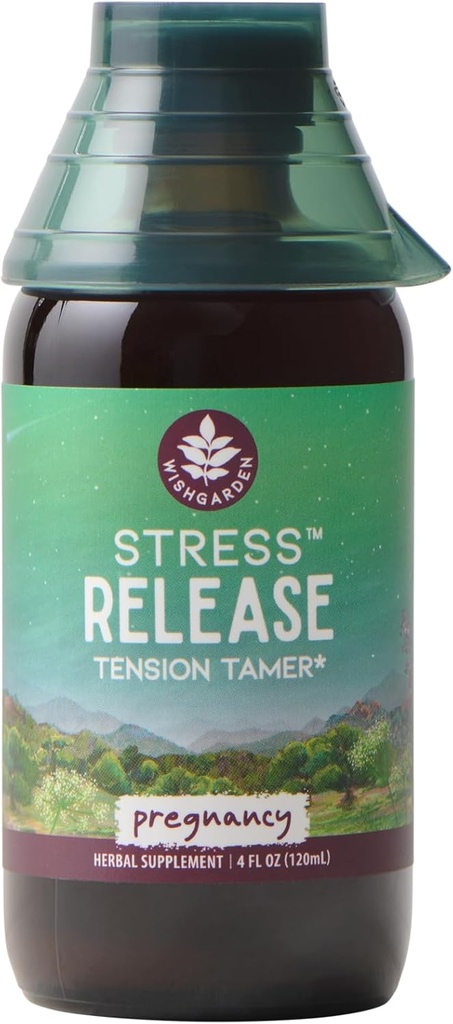 WishGarden Herbs Stress Release for Pregnancy - Natural Herbal Stress Relief Supplement with Lemon Balm & Chamomile, Adrenal Support for Pregnancy and Postpartum Promotes Relaxation and Calm, 4oz