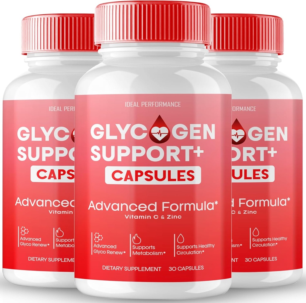 Glycogen Support Capsules, Supplément de soutien de formule avancée, Toutes les pilules de formule naturelle pour maintenir des niveaux de santé, mieux-être global - la force maximale, Glycogen Support Pills Avis (3 Pack)