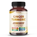 Ultra Ginger & Turmeric Aids Digestion et soutient la santé cardiaque – Comprend Cayenne Pepper, Lemon Baume, Cinnamon, Peppermint, Green Tea - Fabriqué dans les États-Unis- 150 Capsules