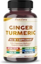 Ultra Ginger & Turmeric Aids Digestion et soutient la santé cardiaque – Comprend Cayenne Pepper, Lemon Baume, Cinnamon, Peppermint, Green Tea - Fabriqué dans les États-Unis- 150 Capsules
