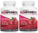 Complexe de cétones framboises, 120 capsules, deux paquets, 1200mg par portion de mangue africaine, vinaigre de cidre de pomme, thé vert, resvératrol, fruits d'açai, Kelp et supplément de gestion du poids
