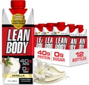 Lean Corps prêt à boire Vanille Secouée de protéines, 40g de protéines, mélange de lactosérum, 0 sucre, sans gluten, 22 vitamines et minéraux, 17 Fl Oz (paquet de 12) LABRADA