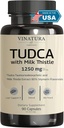 VINATURA TUDCA Thistle de lait 1250mg - Supplément Tudca, Sels de bile de Tudca, Support du foie, Suppléments de vésicules *USA Fabriqué et testé* Supplément sel de bile - 90 Capsules
