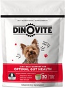 Dinovite 3 en 1 Probiotique pour les petits chiens, la peau et le manteau, la santé digestive et le soulagement articulaire, les couvre-aliments pour chiens, le soutien immunitaire, le soulagement de l'allergie et du démangeaison soins de la peau, 30 portions (1-18lb)