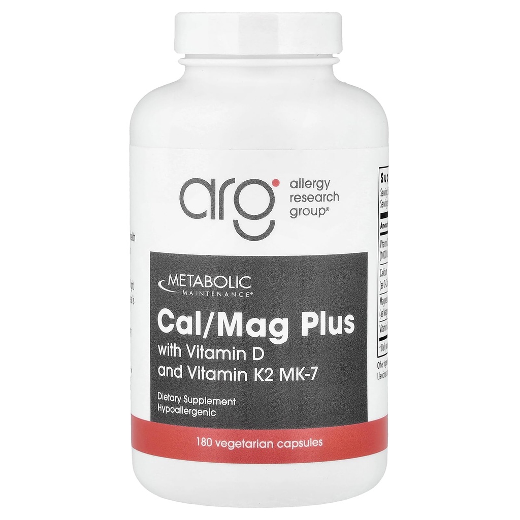 Entretien métabolique - Cal/Mag Plus avec Vitamine D & K2 180 capsules
