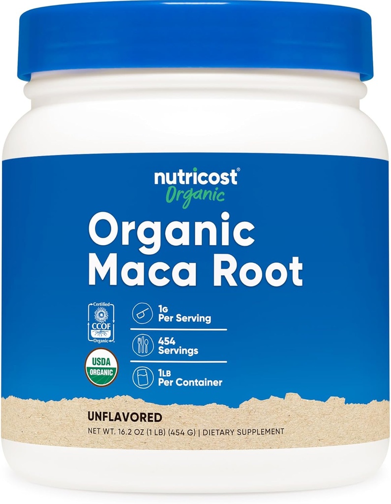 Poudre de racine de maca biologique de Nutricost (1 LB)