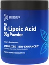 Geronova Recherche Bio-enrichi Na R-Lipoic Poudre, 50g - 4 mois d'approvisionnement - Stabilisé R Alpha Poudre d'acide lipoïque pour une posologie flexible - Mélange facile et absorption améliorée Nerve Support Supplément