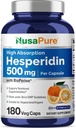 NusaPure Hespéridin 500 mg par Veggie Caps - 180 Capsules (BioPérine, Haute Absorption, Non-OGM)