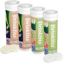 Drinklits Ginger-Lime & Lemon-Lime Electrolyte Tablets (4) Tube Bundle | Daily Hydration Combo Pack | Great Taste – 0g Sugar – Natural Sports Drink | 40 Servings - 10 Tablets Per Tube