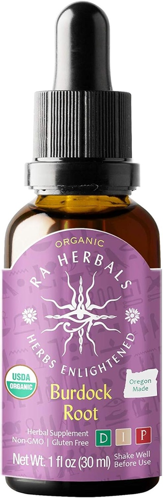 Extrait liquide de racine de dard biologique de Ra Herbals - Détox - 1 fl oz
