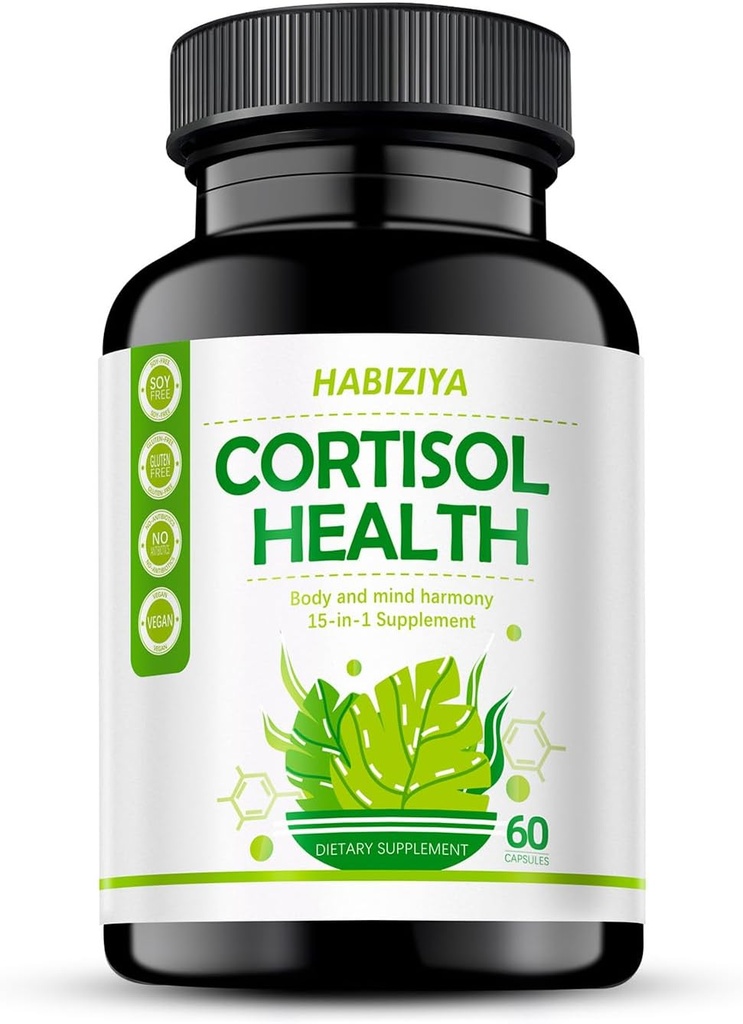 Cortisol Health Supplement with with Magnesium Ashwagandha Vitamin B6 60 Capsules 2 Month Supply