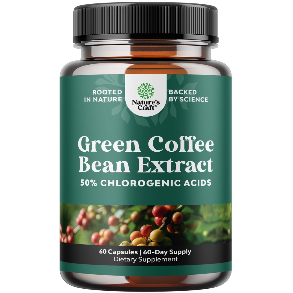 Extrait de fève de café vert pour la perte de poids - Suppresseur d'appétit naturel pour la perte de poids pour les femmes - brûleurs de graisse à base de plantes pour les femmes et les hommes pour le soutien de la perte de poids et l'amélioration de l'énergie quotidienne et de l'immunité