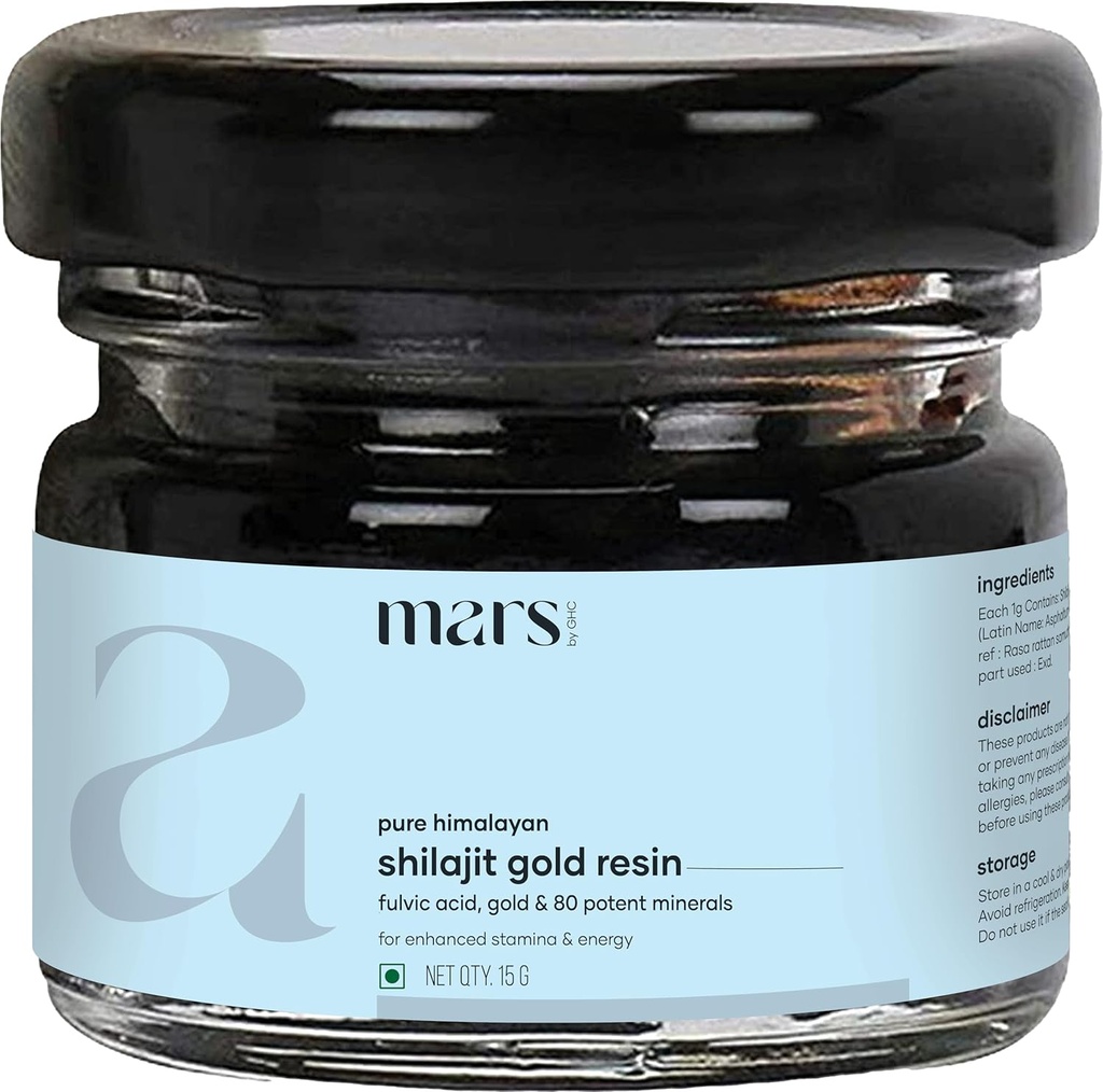 Mars Himalayan Shilajit Gold Resin – Extrait organique de Haute Altitude Himalayas.