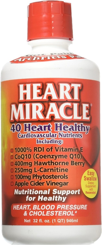 Century Systems - Miracle cardiaque, supplément nutritionnel pour la pression artérielle, le cholestérol et le soutien cardiovasculaire, 32 Ounce Liquid, 16-32 portions