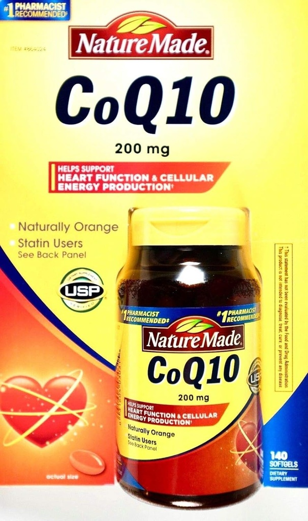 Nature faite Coq10 200 Mg, Naturellement orange, Taille de la valeur, 140 Compte Softgels