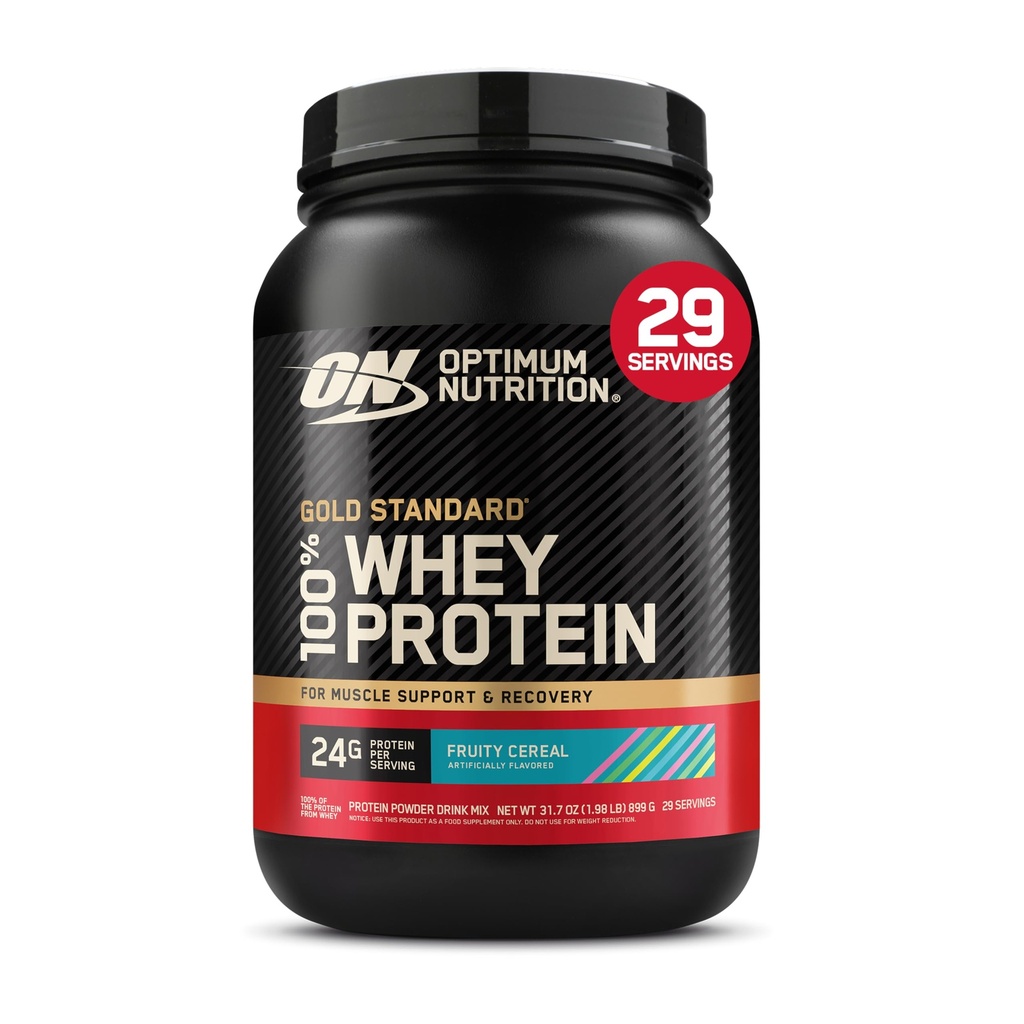 Optimum Nutrition New Flavor Gold Standard 100% Whey Protein Powder, Fruity Céréale, 1,98 livre (paquet de 1) (paquet de mai Vary)