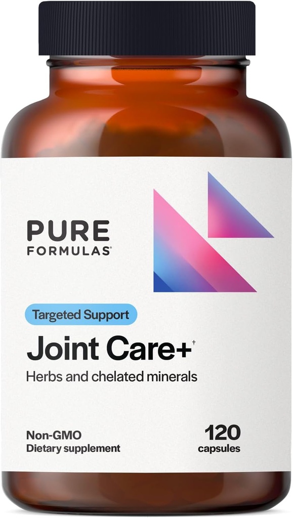 Soins articulaires PureFormulas + - Supplément de soutien articulaire Premium avec acide hyaluronique, glucosamine, MSM, moule à lisière verte, curcuma et plus - Formule non-OGM pour adultes (120 capsules)