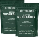 Betterbrand BetterMushrooms Nootropic Gummies - Soutient une meilleure santé, une meilleure fonction cognitive, une clarté mentale avec 10 champignons fonctionnels - 60 Gummies - Raspberry Flavor - Pack de 2