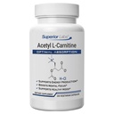 Superior Labs Acetyl L-Carnitine 500 mg, ALCAR de haute puissance, Pure Non-OGM, Additifs synthétiques zéro, Absorption maximale, Énergie et métabolisme des graisses, Cerveau, Nerve et support de détox cellulaire, (200 Veg Caps)