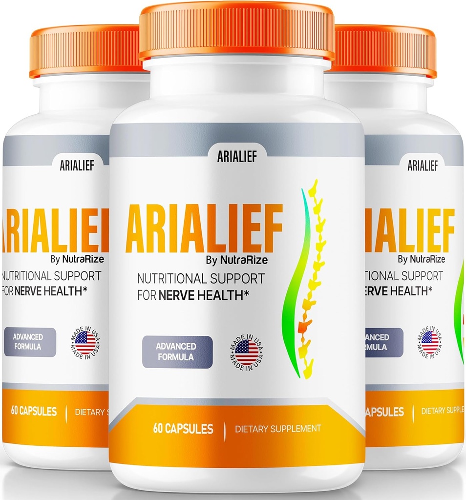 (3 Pack) Aralief Capsules, Soutien nutritionnel officiel pour la santé de Nerve, Toutes les vitamines naturelles d'Aralief pour les nerfs sains, pilules d'Aralief Premium, Aria LIEF Pastillas Review (180 Capsules)