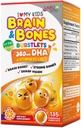 LABO Nutrition I Mes enfants Cerveau et os Burstlet à croquer, sans gluten, pour des os plus forts et une gestion comportementale, 76% Ultra-concentré rTG Forme Omega 3 DHA Huile de poisson, Vitamine D3 & K2, Orange