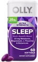 OLLY Ultra Strength Sleep Softgels, 10mg Mélatonine, L-Theanine, Camomille, Magnésium, Lemon Baume, soutient le sommeil profond, l'aide au sommeil nocturne, Non Habit-Forming - 60 Compte
