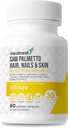 Cheveux, ongles et soins de la peau avec – Saw Palmetto, Biotin, Amla - 60 Capsules Véggie sans gluten pour hommes et femmes